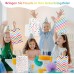 12 Stück Bunte Geschenktüten Kindergeburtstag, 21x15x8 cm Punkte Klein Papiertüten mit Henkel, Regenbogen Geburtstagstüten Kinder Kraftpapier Mitgebsel Tüten für Geburtstag Giveaways Hochzeit Party